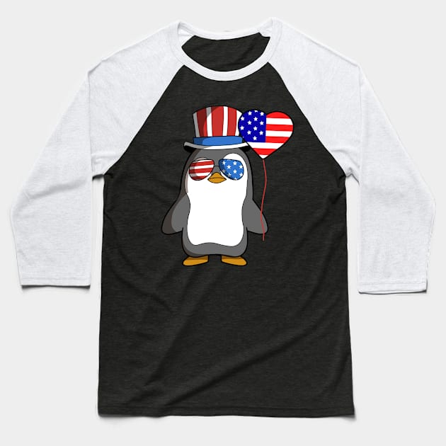 Patriot Penguin American Independence Day July 4th shirt Baseball T-Shirt by TheBeardComic